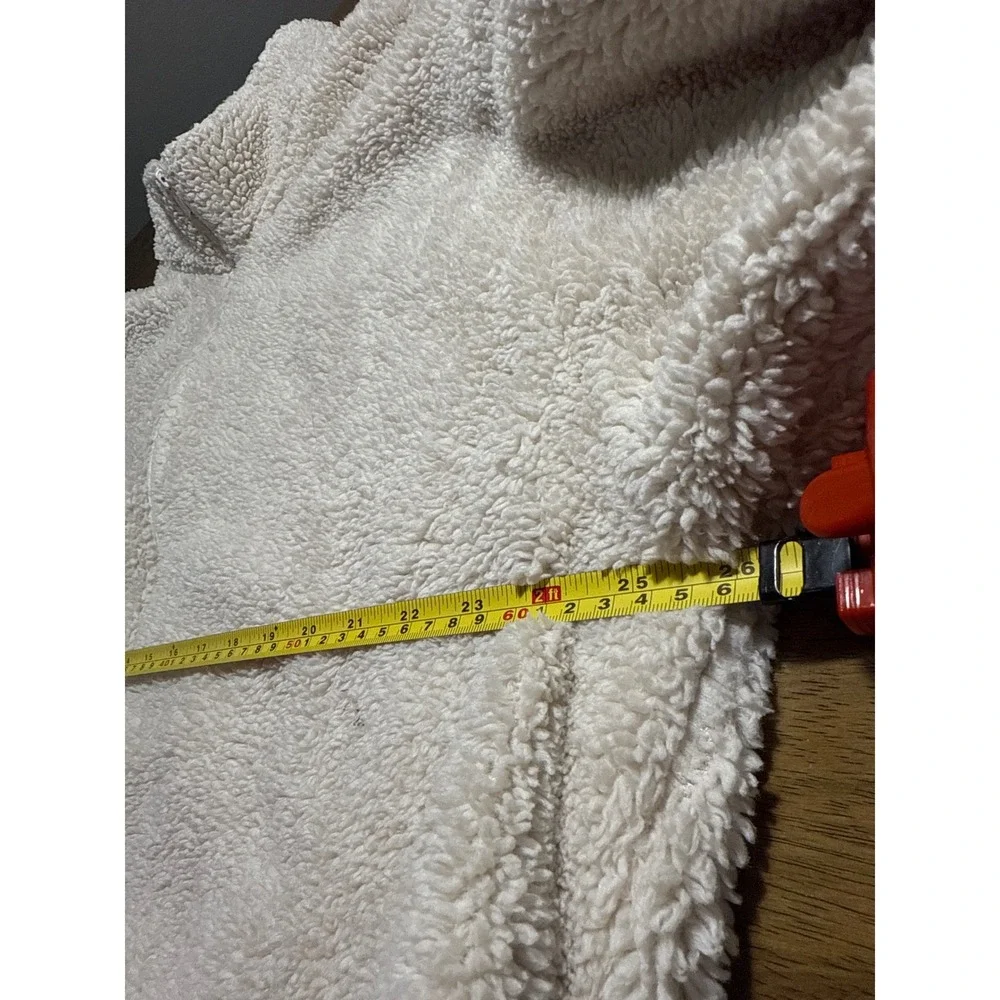 PINK Victoria's Secret XL Cream Teddy Sherpa Fleece Full Zip Jacket‎ Oversized